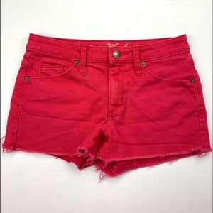 Universal Thread High Rise Shortie Shorts Red 0/25